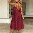 thumbnail image 5 of Tqcoqu Women's Spaghetti Strap V Neck Midi Dress with Side Pockets,2026 Loose Casual Summer Tank Dresses,Wine Women's S-XXL, 5 of 6