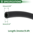 thumbnail image 3 of Unique Bargains Lubricating Oil Hoses 8mm/0.31" 15mm/0.59" 3m/9.8ft Water Hose Pipe Tubing, 3 of 6