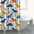 thumbnail image 4 of Colorful Dinosaur and Floral Pattern Shower Curtain 72"x84" ,Bathroom Decorative Shower Curtains Set with 12 Hooks,Modern Waterproof Washable Shower Curtain, 4 of 6