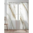 thumbnail image 2 of Sheer Curtains 96 inches Long, Abstract Art Vintage Gold White Marble Texture Light Filtering Sheer Window Curtains Rod Pocket Voile Drapes for Bedroom Living Room, 52"W x 96"L 2 Panels, 2 of 7