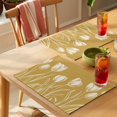 thumbnail image 4 of Yellow Flower Placemats Set of 6 Country Garden Floral Aesthetics Plant Place Mats Indoor Wipeable Table Mats Washable Cloth Dining Table Placemats for Kitchen Holiday Party Home Decor 13x19 Inch, 4 of 9