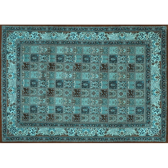 Ahgly Company Indoor Rectangle Persian Light Blue Traditional Area Rugs, 2' x 3'
