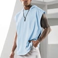 thumbnail image 2 of Dagegui Oversized Hoodies for Men Sleeveless Hooded Tank Tops Casual Summer T-Shirt Loose Hiphop Streetwear Vest Sky Blue L, 2 of 3