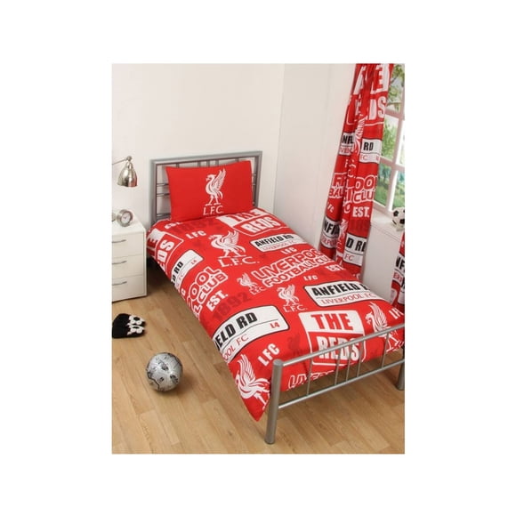 Liverpool F.C. Official Patch Double Duvet Cover Set - Red