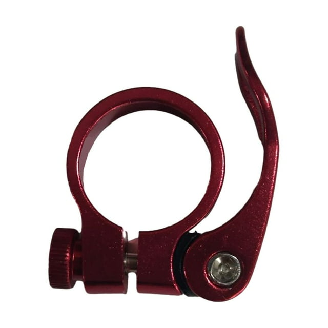 Maoww Bicycle Seat Post Clamp Aluminum Alloy Mountain Quick Release Seatpost Locking Collar Repair Accessories Replacement Part Red 1Set