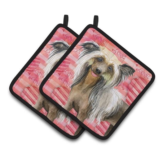 Carolines Treasures BB9746PTHD Chinese Crested Paire de Porte-Casseroles