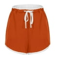 thumbnail image 5 of YOIAVAIOY Womens Summer Beach Shorts 2 Pack 5 Inch Fashion Drawstring Elastic Waist Athletic Shorts Loose Fit Gym Lounge Shorts Orange XL, 5 of 6