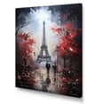 thumbnail image 2 of Designart "Romantic Stroll to the Eiffel Tower" Cityscapes Canvas Wall Art - Industrial Black Paris Living Room Canvas Art, 2 of 6