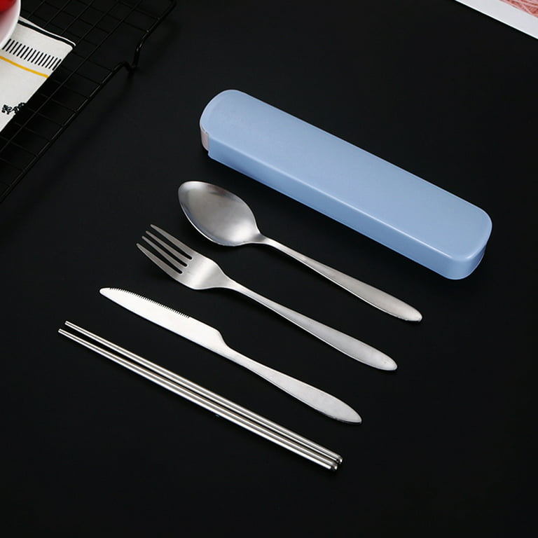 1 Set Outdoor Travel Dinnerware Set Portable Tableware Knife Fork Spoon  Chopsticks Set Travel Cutlery Set Eco-Friendly Utensil Box
