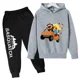 thumbnail image 3 of Conjunto de sudadera con capucha y pantalones de polar para niños, conjunto de 2 piezas, chándal, estampado de cabeza grande de Sasquatch furtivo, 3 of 5