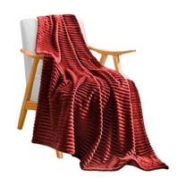 SOGA Burgundy Throw Blanket – Warm Sofa and Bed Comforter