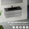 thumbnail image 2 of Modern 48" Floating Vanity, Black Quartz Sink | Maximize Bathroom Space | Comfortable Daily Use with Quiet Hinges, 2 of 4