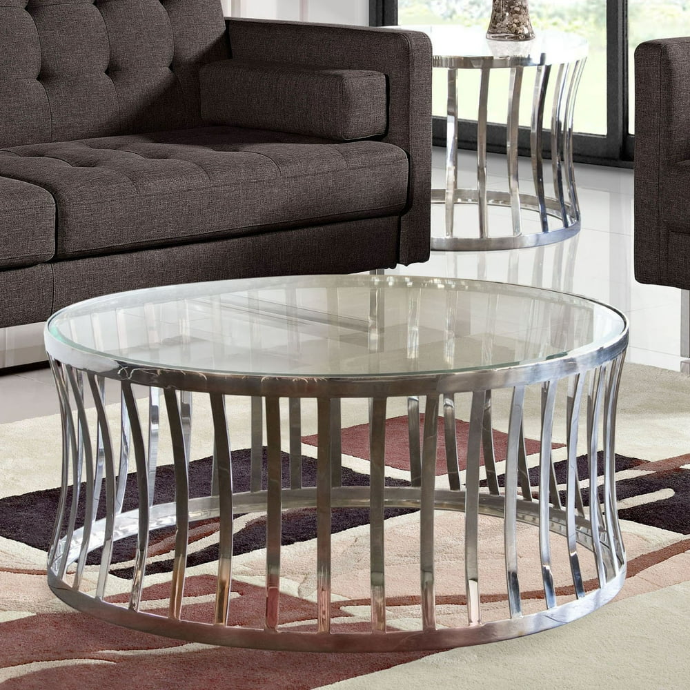 Diamond Sofa Capri Round Glass Top Cocktail Table