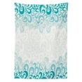 thumbnail image 3 of Ambesonne Abstract Tablecloth Rectangular Table Cover, Floral Classic Design, 60"x84", Teal Turquoise White, 3 of 4