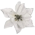 thumbnail image 4 of 20 Pieces Glitter Christmas Tree Ornaments Artificial Wedding Christmas Poinsettia Flowers for Christmas Flowers Tree Wreaths Decor Ornament(Silver), 4 of 12