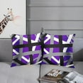 thumbnail image 6 of Set of 2 Throw Pillow Cover Purple Black Stripes Grey White Design Retro Decorative Pillow Case Striped Home Decor Square 18x18 Inch Cushion Pillowcase, 6 of 6