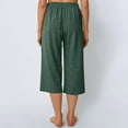 thumbnail image 4 of Women's Capri Pants - Loose Fit Wide Leg Summer Yoga Pants with Drawstring & Pockets, Casual Comfy Lounge Cropped Trousers, Soft Workout Sweatpants for Women, 4 of 8