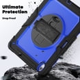 thumbnail image 4 of Case for iPad Air 13 Inch M3 2025 / M2 2024 12.9 inch (3rd/4th Gen) with Screen Protector, 360 Degree Rotating Kickstand Hand Strap Shockproof Cover with Shoulder Strap, Dark Blue PC, 4 of 7