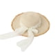 thumbnail image 1 of 52-54cm circunferencia del sombrero borde de la hierba rota para niños sombrero de paja de verano salida superior plana sombrero de sol perla arco sombrilla sombrero de playa, Beige, 1 of 5