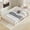 Beige, variant on Harper & Bright Designs Full Size Floor Bed for Boys Girls with Fence, Wood Floor Platform Bed Upholstered Pillow, Beige