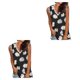 thumbnail image 4 of Chaleco de algodón Qarigey con cuello en V para mujer camiseta Sin mangas de encaje 5 4XL 2piezas, 4 of 5
