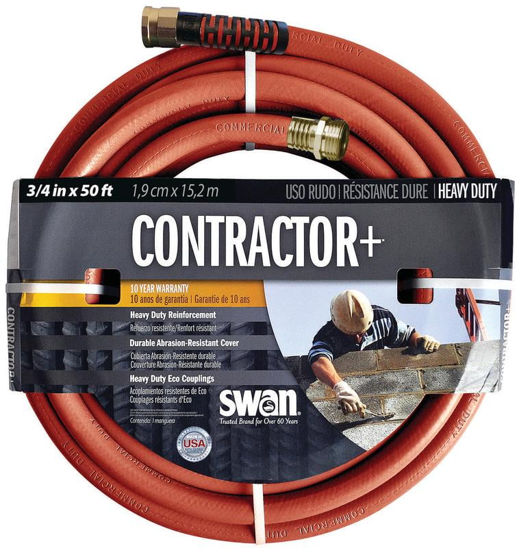 Swan Commercial Grade Heavy Duty Garden Hose, 3 4 in ID 50 ft L, Rubber Vinyl, Gray by Colorite