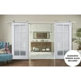 thumbnail image 3 of Sturdy Double Barn Door with Frosted Glass | Veregio 7412 White Silk | 13FT Rail Hangers Heavy Set | Solid Panel Interior Doors-60" x 80" (2* 30x80)-Silver Rail, 3 of 6
