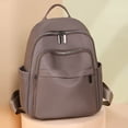 thumbnail image 2 of Stylago Mini Women Backpacks Fashion Ladies Nylon Daypack Lightweight Multiple Zipper Shopping Travel Small Schoolbags Brown, 2 of 5