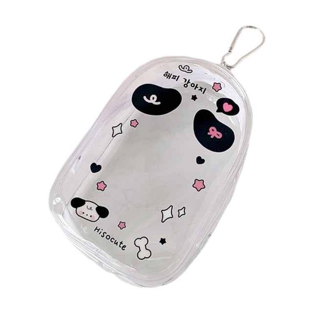 Bolsa de almacenamiento para muñecas, a prueba de polvo, de PVC transparente, llavero para tarjetas de lápiz labial, muñecas Perro