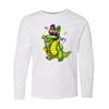 Inktastic Mardi Gras Party Alligator Long Sleeve Youth T-Shirt