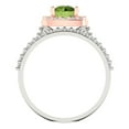 thumbnail image 4 of Clara Pucci 14K White/Rose Gold Round Cut 1Ct Natural Peridot Engagement Ring + Matching Band - Luxury Box Included, 4 of 7