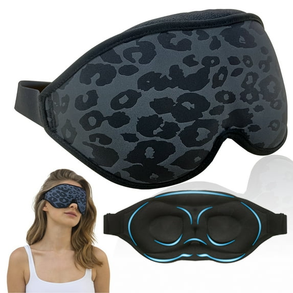 2022 Fashion Sleep Mask, Sleeping Mask for Women, 100% Blackout Eye Mask, Soft Covering Strong Light, Suitable for Travel/Yoga/Nap (Leopard Print)