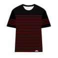 thumbnail image 6 of Vmvidoty Women's Summer Tops Dressy Casual Short Crew Neck Striped Shirts Red M, 6 of 6