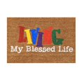 thumbnail image 1 of Clearance Warehouse "LIVING My Blessed Life" Welcome Decor Doormat Thick Doormat Non-Slip Entrance Door Rugs Natural Door Mat - Easy to Clean for Outside Entry, Garage, High Traffic Area 16x24IN, 1 of 4