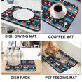 thumbnail image 4 of 2 Pack Washable Rubber Bohemian Vintage Floral Dish Drying Mats for Kitchen Counter Home Large Coffee Bar Pad Accessories and Decor for Utensils Stemware (2pcs 19.5''x12''), 4 of 6