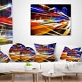 thumbnail image 4 of Designart High Speed Traffic Trails - Cityscape Digital Throw Pillow - 18x18, 4 of 5