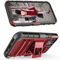thumbnail image 4 of IBAOLEA pour iPhone 11 Étui, IBAOLEA [Armure de Chevalier] Étui Robuste Tout-Terrain Étui Résilient [Clip Ceinture Pivotant][Support] Étui Combo pour iPhone 11 [Gris] Rouge/, 4 of 7