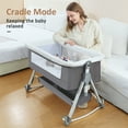 thumbnail image 4 of HENG Co. 5-in-1 Foldable Baby Bassinet with Changing Table, Adjustable Height Bedside Crib for Infants, Gray, for 0-24 Months, 4 of 10