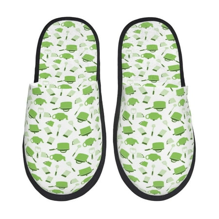 Balery Kitchen Utensiles Cooking Pots Slient Indoor Furry Fleece Comfort House Shoes Soft Non-Slip Home Shoes Cotton slippers House Slippers-- Medium
