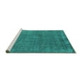 thumbnail image 2 of Ahgly Company Machine Washable Indoor Round Oriental Turquoise Blue Industrial Area Rugs, 6' Round, 2 of 4