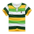 thumbnail image 1 of Hiiyo T-Shirt Rayé à Manches Courtes Col Rond pour Petits Garçons, Tailles 2-12, 1 of 3