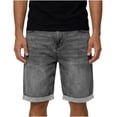 thumbnail image 2 of Migroa Mens Baggy Jeans Shorts Relaxed Fit Jorts Wide Leg Streetwear Stretch Loose Fit Denim Shorts Below Knee with Hammer Loop Grey S, 2 of 5