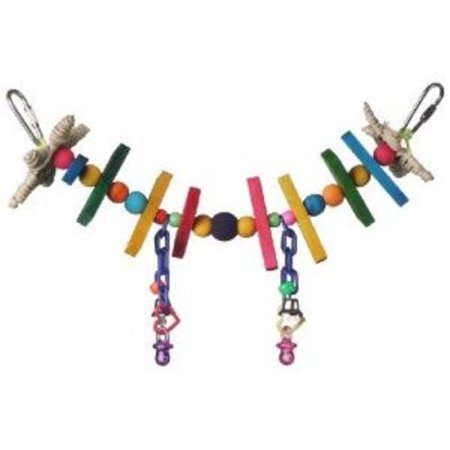 Super Bird Creations 2 by 11-Inch Mini Rainbow Bridge Bird Toy, Small Multi-Colored