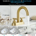 thumbnail image 3 of KES Gold Bathroom Faucet Modern 4 inch Centerset Vanity Faucet Brass Construction Brushed Gold Finish (Sink Drain Not Included), 3 of 11