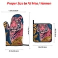 thumbnail image 2 of Sikiie Pink Tiger Gold Leaves Oven Mitts and Pot Holders, Silicone Oven Gloves, Heat Resistant Oven Mitts 4Pcs Set, 2 of 6