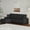 Black, variant on Kicctian L Shaped Modern Corduroy Sectional Sofa with Deep Chaise, Fine Stripe Corduroy Couch, Comfy Sofa for Living Room, Apartment or Hotel, 96"W x 61"D x 32"H,White