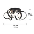 thumbnail image 5 of Artika Swirl Ribbon Modern LED Flush Mount Ceiling Light Fixture, Black, 5 of 5