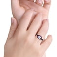 thumbnail image 5 of Blue Apple Co. Halo Cushion Infinity Twist Ruby CZ Engagement Ring Cubic Zirconia 925 Sterling Silver, 5 of 5