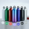 thumbnail image 2 of Shinysix Aluminum Water Bottle with Carabiner, Portable Reusable Leakproof Jug for Hiking and Travel, 2 of 7
