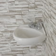 thumbnail image 4 of White Ceramic Wall Hung Corner Sink - Wall Mounted Bathroom Sink with Concealed Round Overflow - 16.5" x 15" Modern Style Small Sink w/ Single Faucet Hole, 4 of 4
